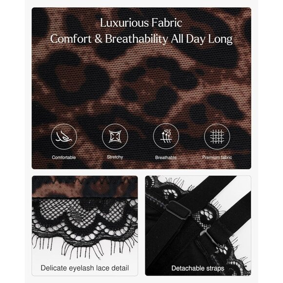 Women First Leopard Shape wear Lace Corset Bustier Top with Buckle Summer - Picture 4 of 6